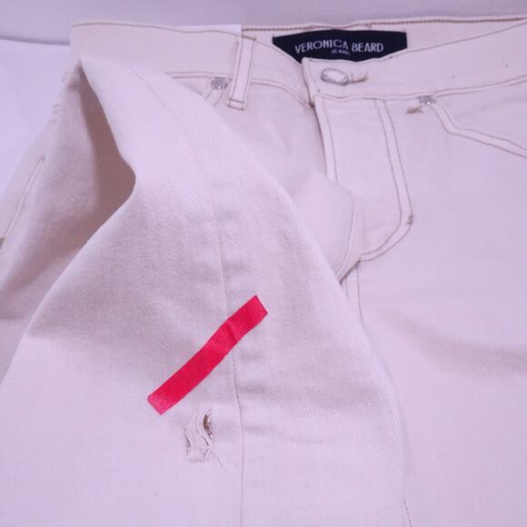 Veronica Beard Beverly High Rise Skinny Flare Jeans 26 NWT 298 ECRU IRRG - Picture 12 of 13